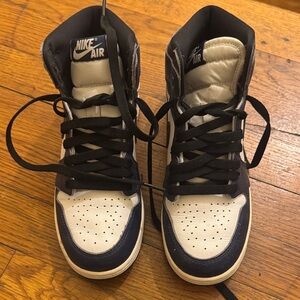 Nike Air High-Top Sneakers Black blue and Cream